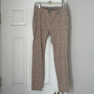 Excellent J. McLaughlin Tapered Slim Geometric Pattern Pants Size 8